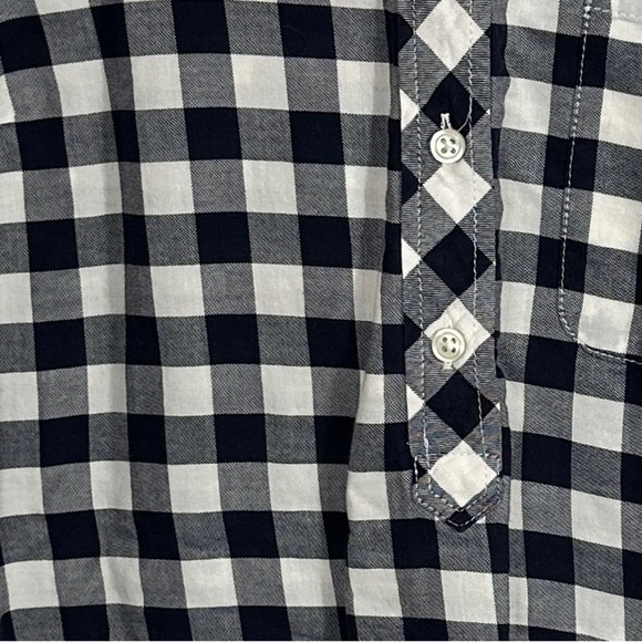 Talbots black/white check henley style tunic, 100% cotton,‎ pocket, size M - Picture 3 of 10